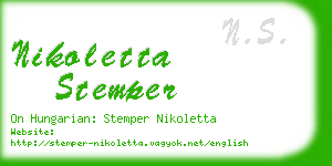 nikoletta stemper business card